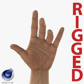 Man Hands 2 Rigged for Cinema 4D